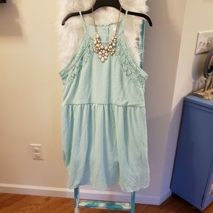 Spaghetti strap mint dress